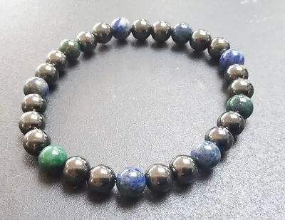 Lapis Lazuli HEMATITE BRACELET  Chrysocolla - HIGH STRENGTH ARTHRITIS Pain 8mm • £6.63