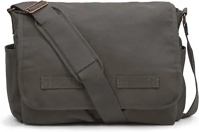 Classic Vintage Messenger Bag Original Heavyweight Cotton Canvas Shoulder Bag • $62.20
