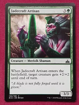 Magic The Gathering RIVALS OF IXALAN JADECRAFT ARTISAN Green Card MTG • $5.99