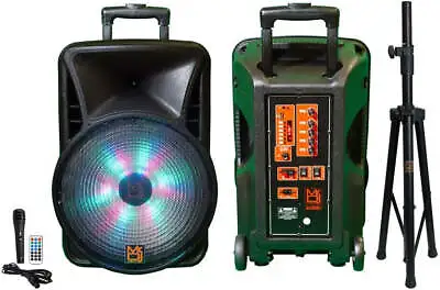 MR DJ DJ12BAT+ 12  Portable Bluetooth Speaker + Speaker Stand • $149.99