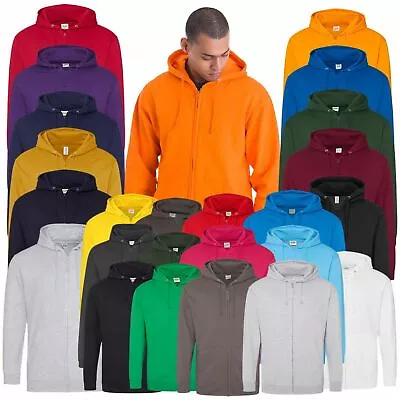 AWDis Men's Full Zip Hoodie Cotton Blend Casual Pullover Sweatshirt Jacket S-5XL • £18.67