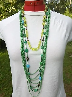3 Vintage Boho Beaded Necklace • $19.99