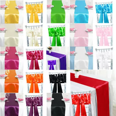 £3.15 • Buy Time To Sparkle1 10 50 100 Satin Table Runners Chair Sash Cover Swags Xmas Decor