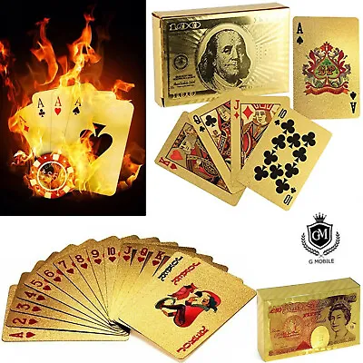 £3.70 • Buy 24K Gold Plated Playing Cards Poker Game Deck Wooden Gift Box 99.9% Certificate