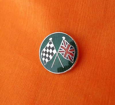 Vintage Motorcycle Racing Badge Motorbike Racing Badge Chequered Flag Union Flag • £6