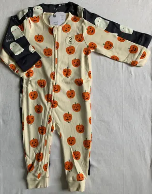 BNWT Baby Boys 2pk Halloween Sleepsuits 12-18 Months NEXT • £12.95