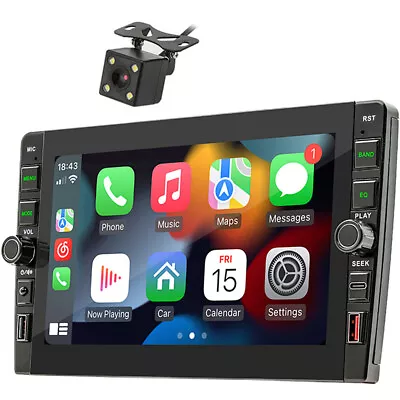 Car Radio Stereo Touch Screen GPS Navigation Double 2 Din Android W/Rear Camera • $120.50