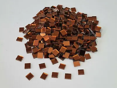 200 Pieces Burnt Orange Glass Mirror Tiles Approx 0.5 X 0.5 Cm1.8 Mm Thick  • £3.99