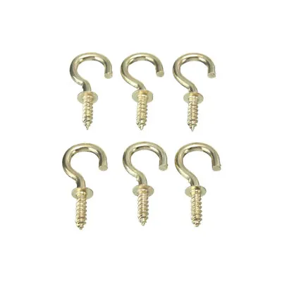 Anvil Mark Brass Cup Hooks 1/2  Pack Of 6 802801 • $8.44