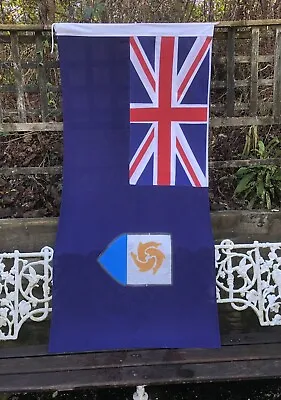 Large Anguilla Ensign Flag 6'x3’ Panel Sewn Cotton London 2012 Olympic Games • £60