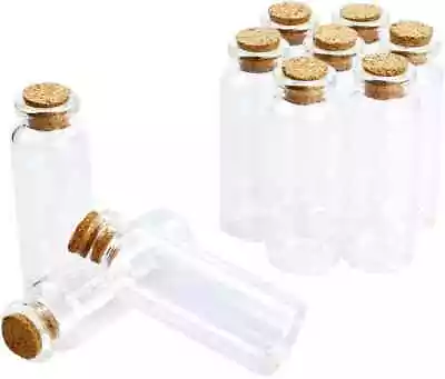 BiBiFly 10pcs 20ml Mini Glass Jars Bottles With Cork Stoppers Clear Wish Bottl • £12.78