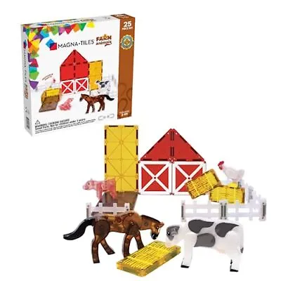 MAGNA-TILES Farm Animals 25-Piece Magnetic Construction Set New Toy Gift • $40.90