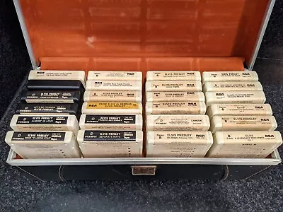 Elvis Presley Lot Of 24 Eight 8 Track Tapes & Case RCA Titles Untested Vintage • $19.99