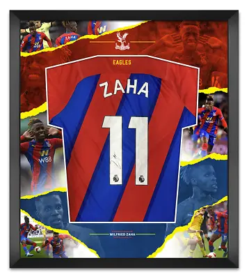 £395 • Buy Wilfried Zaha Signed & Framed Crystal Palace Shirt Private Signing AFTAL COA