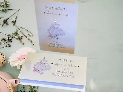 Personalised Christening Card And Matching Money Wallet Gift Wallet Free Pp • £4