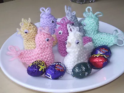 Knitting Pattern To Make Baby Easter Tree Chicks Mini Chocolate Eggs Cover • £1.89