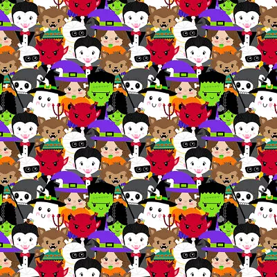 Halloween Fabric | Little Monsters Vampire Witch Ghost Pack | Blank YARD • $10.98