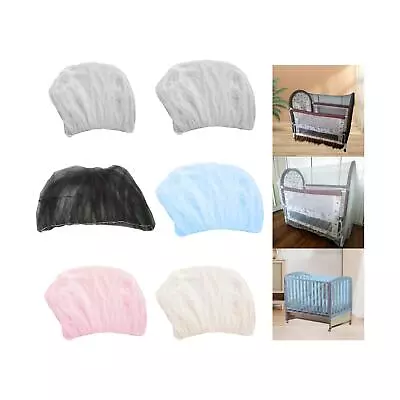 Crib Mosquito Net Mosquito Cover Elastic Baby Accessories Folding Pushchair Bed • £6.66