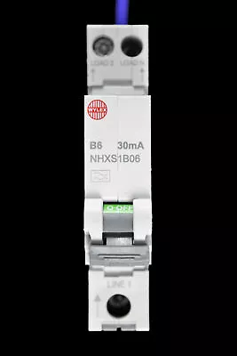 WYLEX 6 AMP CURVE B 6kA 30mA RCBO TYPE A NHXS1B06 • £13.95