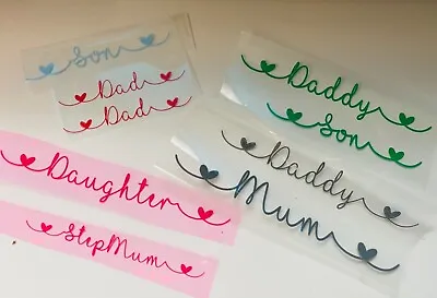 £2 • Buy Iron On Name Family  Heat Transfer Decal Sticker Htv Customise Fun Clothing 
