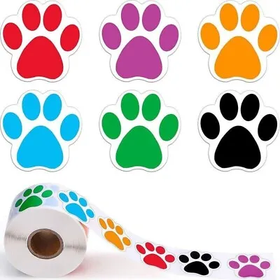 Colorful Dog Cat Paw Print Stickers Paw Labels Stickers Reward 100Pcs FREE SHIP • $9.95