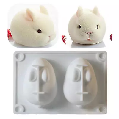 3D Cute Easter Rabbit Silicone Mold Kitchen Baking Dessert Lace Decor DIY Cake • $7.49