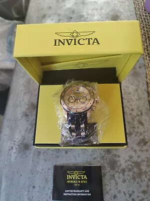 Invicta Men's Watch Pro Diver Scuba Gold Tone And Blue Dial Chronograph 17887 • $84.99
