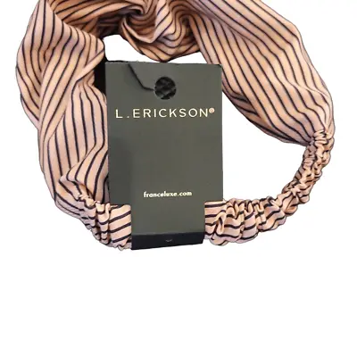 L. Erickson Women's Rose & Black Striped Polyester Franceluxe Headband NEW NWT • $11