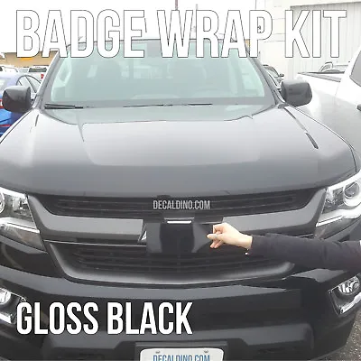 Black Truck Emblem Wrap Kit- For Chevy Colored Bowtie Vinyl Badge 3m Tahoe Zl1 • $13.99