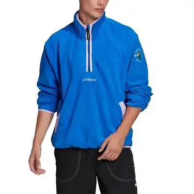 Adidas Adventure Half-Zip Fleece Glory Blue GN2374 Men's Size S Standard Fit • $19