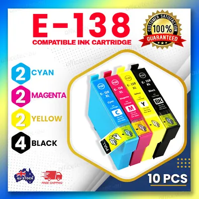 10x Ink Cartridge For T138 T1381-4 Workforce WF-3520 WF 3530 3540 7510 7520 • $26.30