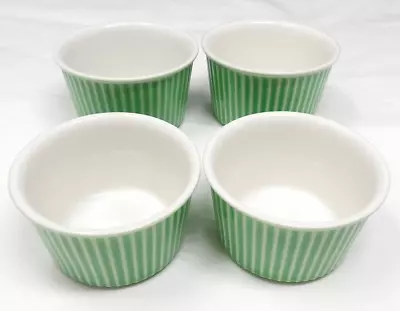 4 Villeroy & Boch Made In Luxembourg3 1/4  Green Fluted 4oz Ramekins • $24.50