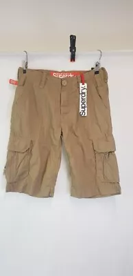 SUPERDRY Mens Khaki Cargo Shorts. Size M BNWT  • $31.11