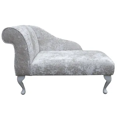 41  Small Chaise Lounge Sofa Seat Chair Lustro Chalk Fabric Queen Anne UK • £389.48