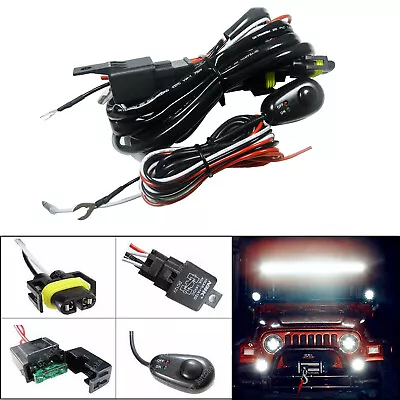 H11 H8 Relay Harness Wire Kit + LED ON/OFF Switch For Fog Lights HID Worklamp • $19.97