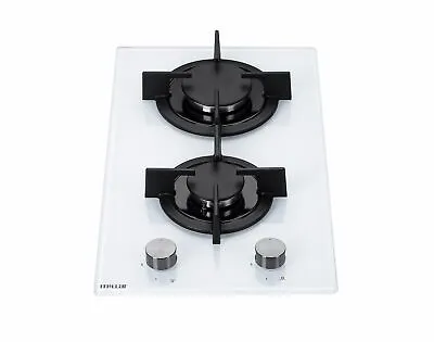 MILLAR GH3020PW 30cm Built-in 2 Burner Domino Gas On Glass Hob-Cast Iron Stands • £180.98