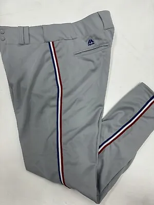 Texas Rangers Majestic Premier Relaxed Fit Baseball Pants Men's Large Grey 36x33 • $39.99