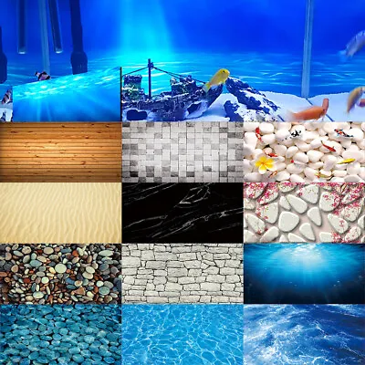 3D HD Aquarium Landscape Poster Fish Tank Backdrop Adorn Background Sticker 1pc • $29.58