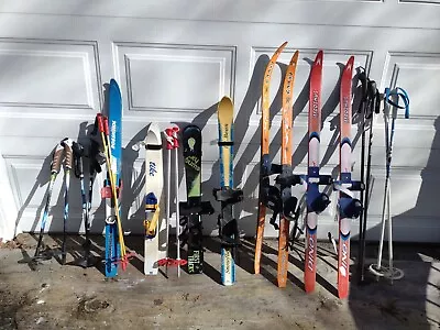 Lot Of 6 Pairs LL Bean Karhu Madshus Kids Cross Country Skis & 6 Pairs Poles  • $127