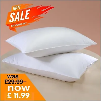 Extra Filled Pillows Pack Of 2 Hotel Quality Firm Deluxe Super Bounce Pillows • £11.99
