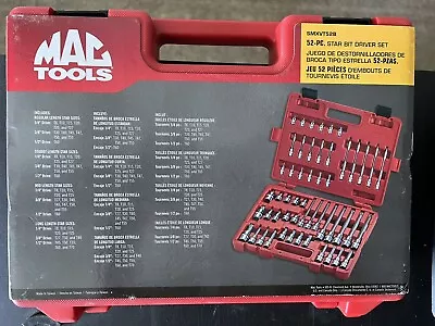 Mac Tools 52pc Star Bit Driver Set SMXVT52B Torx 1/4  3/8  And 1/2  Drive • $485