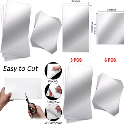 Mirror Adhesive Craft Mirrors Shatterproof Sheet Small Mirror Tiles 9 Pieces  • $11.45