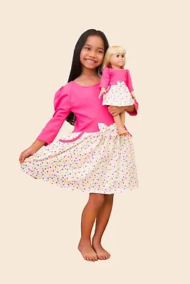 Girls Sz 4-14 And 18  Doll Matching Dress Set Fits American Girl • $12.99