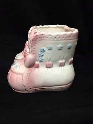 Baby Shoe Planter VTG My Neil L Cottage Chic Girl Pink Nursery Decor 1983 • $14.88