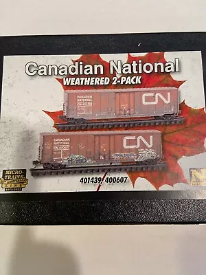Micro Trains 993 05 017  Canadian National Weathered N 50' Box's  (2 Pk) • $59.95