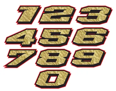 1  - 8  NUMBER DECALS Mx Number Plate Atv Sx Bmx Dirt Bike Motorcycle Race • $2
