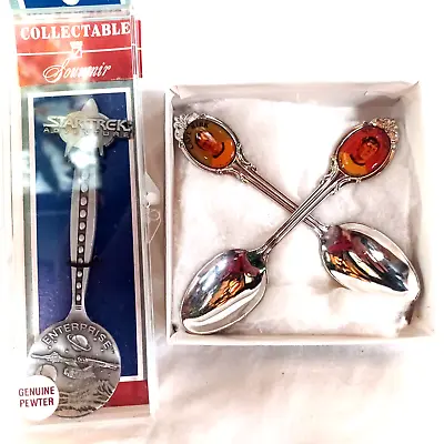 STAR TREK SPOON KIRK SPOCK ENTERPRISE SET Pewter • $23.85