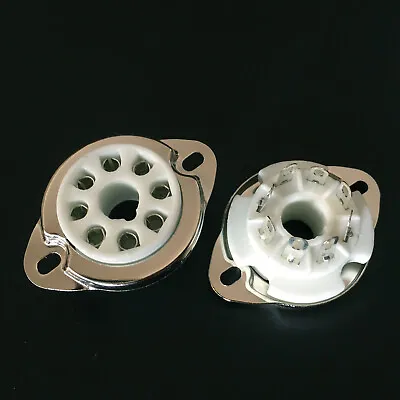 2Pcs Ceramics 8Pin Vacuum Tube Socket Valve Base For EL34 KT88 6SN7 274B 6550 • $13.19