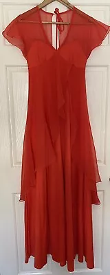 PIERRE ARLETTY For Katies Dress 8 XS Vintage Red Floaty Maxi Dress • $69.90