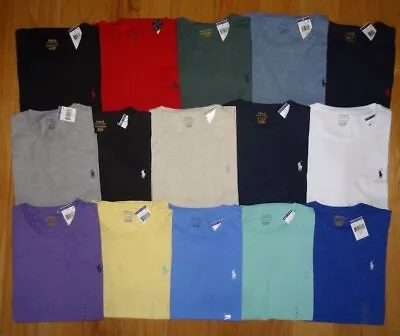 Ralph Lauren Mens T-Shirt 100% Cotton Adult Crew Neck Short Sleeve Slim Fit Top • £15.99